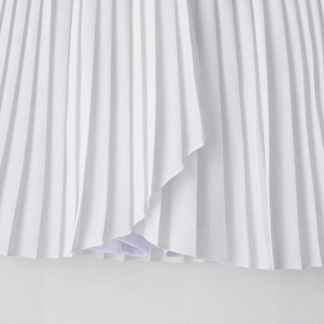 Asymmetric hemline pleated skirt for women