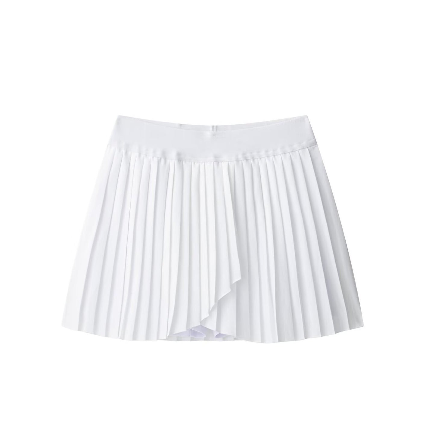 Asymmetric hemline pleated skirt for women