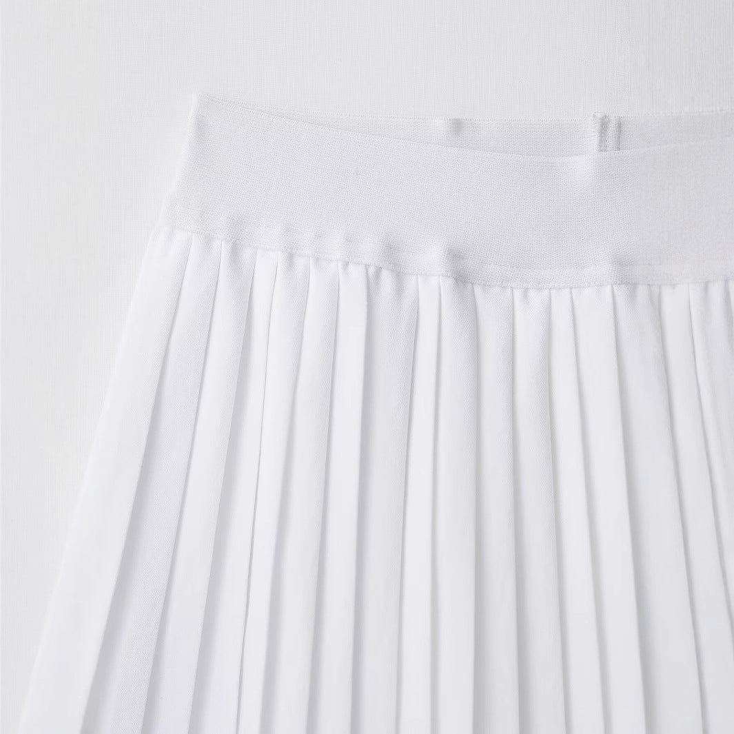 Asymmetric hemline pleated skirt for women