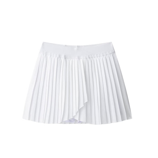 Asymmetric hemline pleated skirt for women